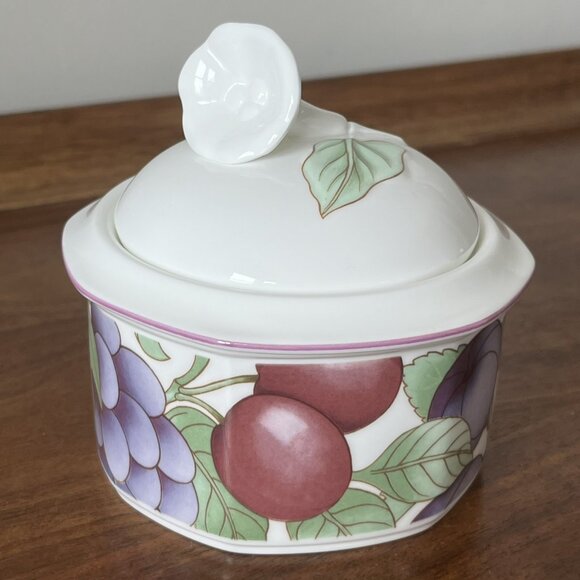 Villeroy & Boch Gallo Design "Frutteto" Porcelain Sugar Bowl Germany 1990s Fruit - Picture 1 of 13